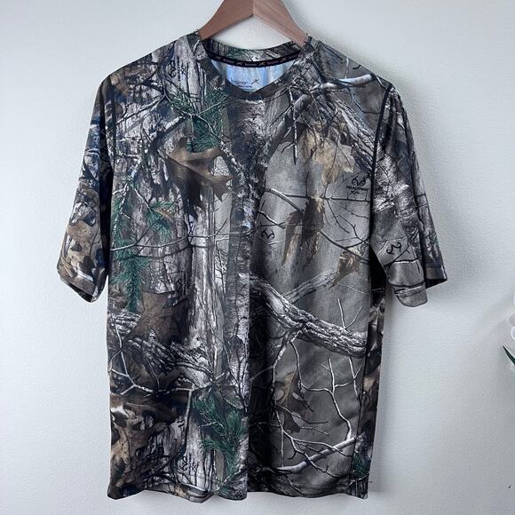 Terramar Break-Up RealTree Camo Hunting Short Sleeve Men's Shirt Size Large - Picture 1 of 6